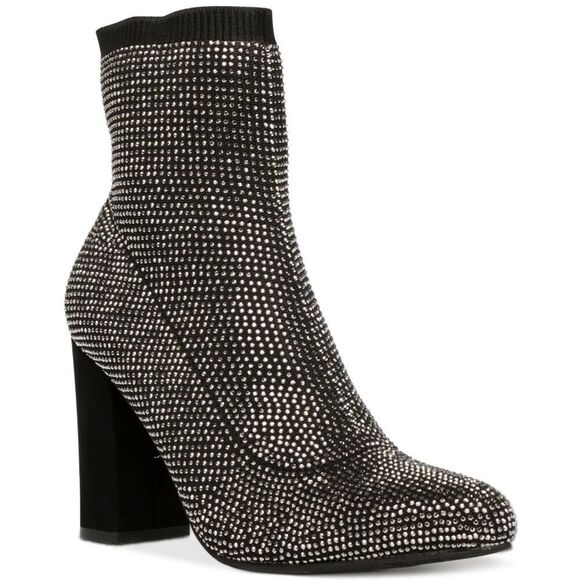 Wild Pair Women's Baybe Bling Sock Booties - Pewter Bling 8.5M - Picture 8 of 9